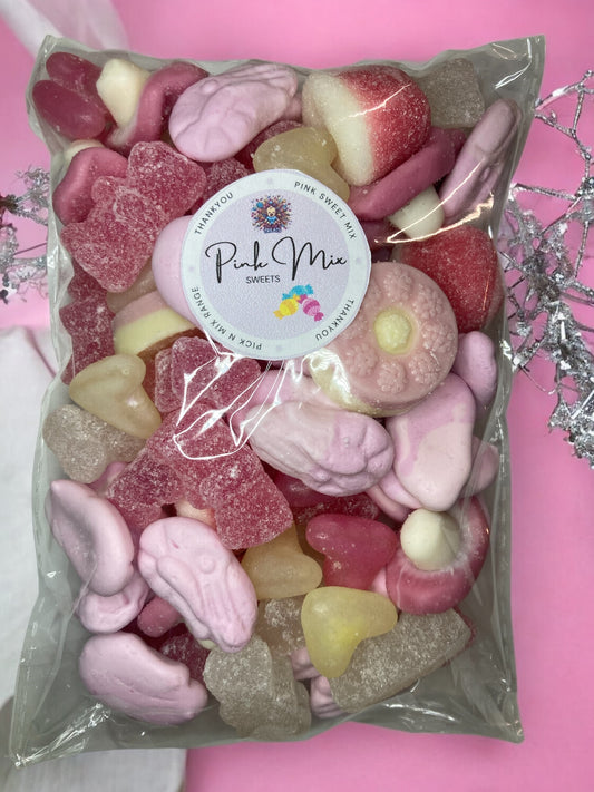 💖 Pink Mix – 300g of Fizzy, Jelly & Chocolate Perfection! 🍬🍫