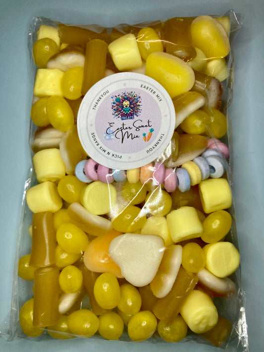 🐣 Easter Sweet Mix – 300g of Lemon-Yellow Joy + Hidden Candy Necklace! 💛🍬