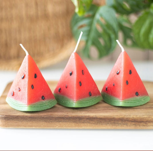 SET OF 3 WATERMELON SHAPED CANDLES