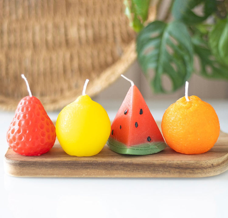 SET OF 4 FRUIT SHAPED CANDLES