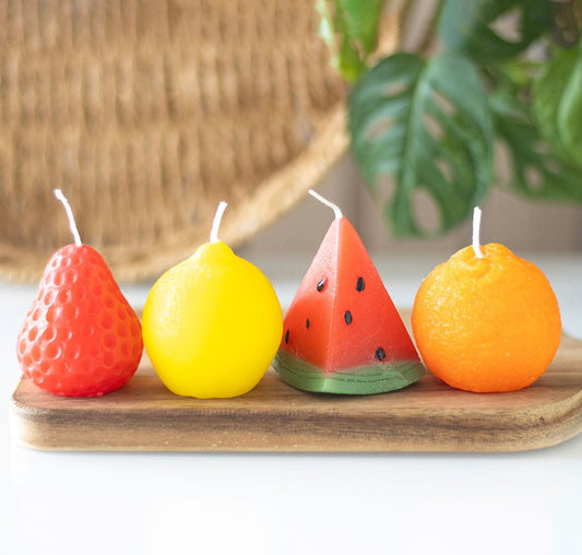 SET OF 4 FRUIT SHAPED CANDLES